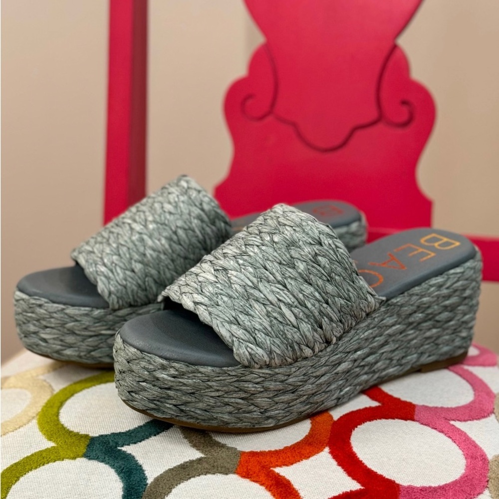 Matisse Peony Slide in Slate Blue